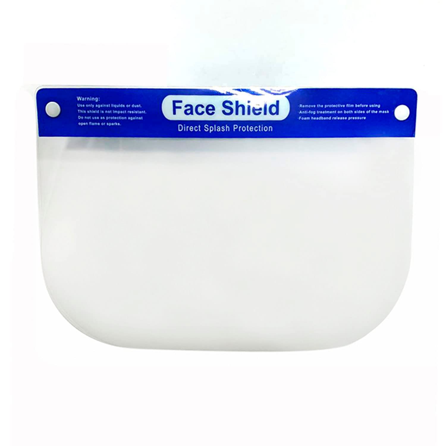 Pack de 10 paneles de protectores faciales, máscara protección de plástico transparente con esponja y banda elástica, Panel protección facial transparente