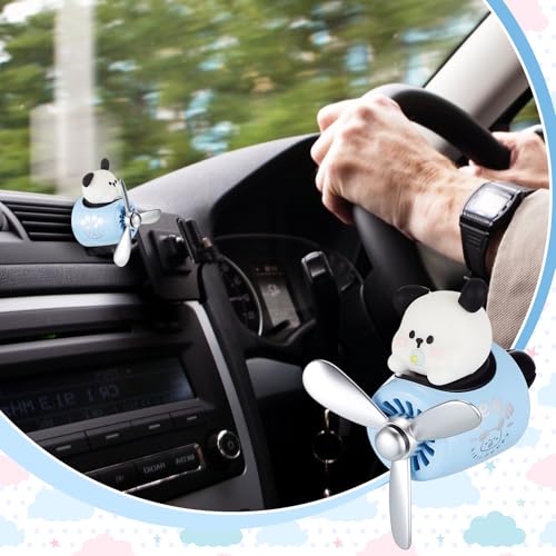 Image of Tallew Car Air Freshener Cute Dog Car Vent Clip Diffuser with Rotating Propeller Outlet Vent 2.5 inch x 2.4 inch x 2.1 inch Easy to Install Included 2 Scents Aroma Tablets Aromatherapy Ornament Auto Accessories