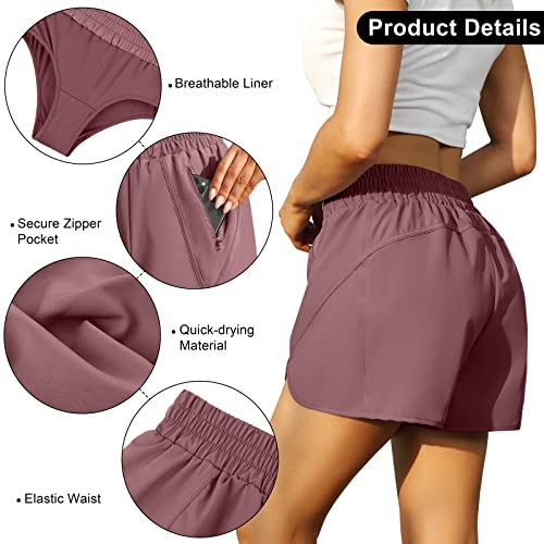 Uratot UA4605 2 Pack Quick Dry Summer High Waisted Shorts Athletic Running Shorts thumb #2