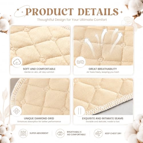 Image of Toulite 20 Pcs Bra Liners for Sweat, 3 Layer Washable Rectangle Cotton Under Breasts Pads for Women Absorb Sweating
