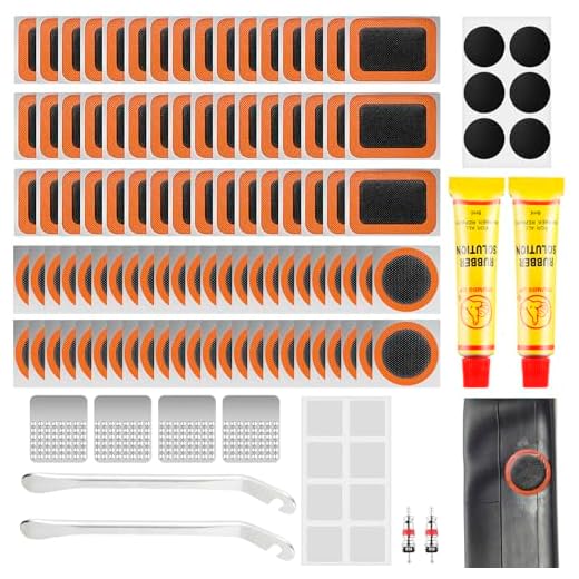 Bohoray Parches Bicicleta, 120 Piezas Kit de Reparación de Pinchazos de Neumáticos de Bicicleta con 14 Parches Autoadhesivos para Neumáticos para Bicicletas de Carretera, de Montaña o de Paseo