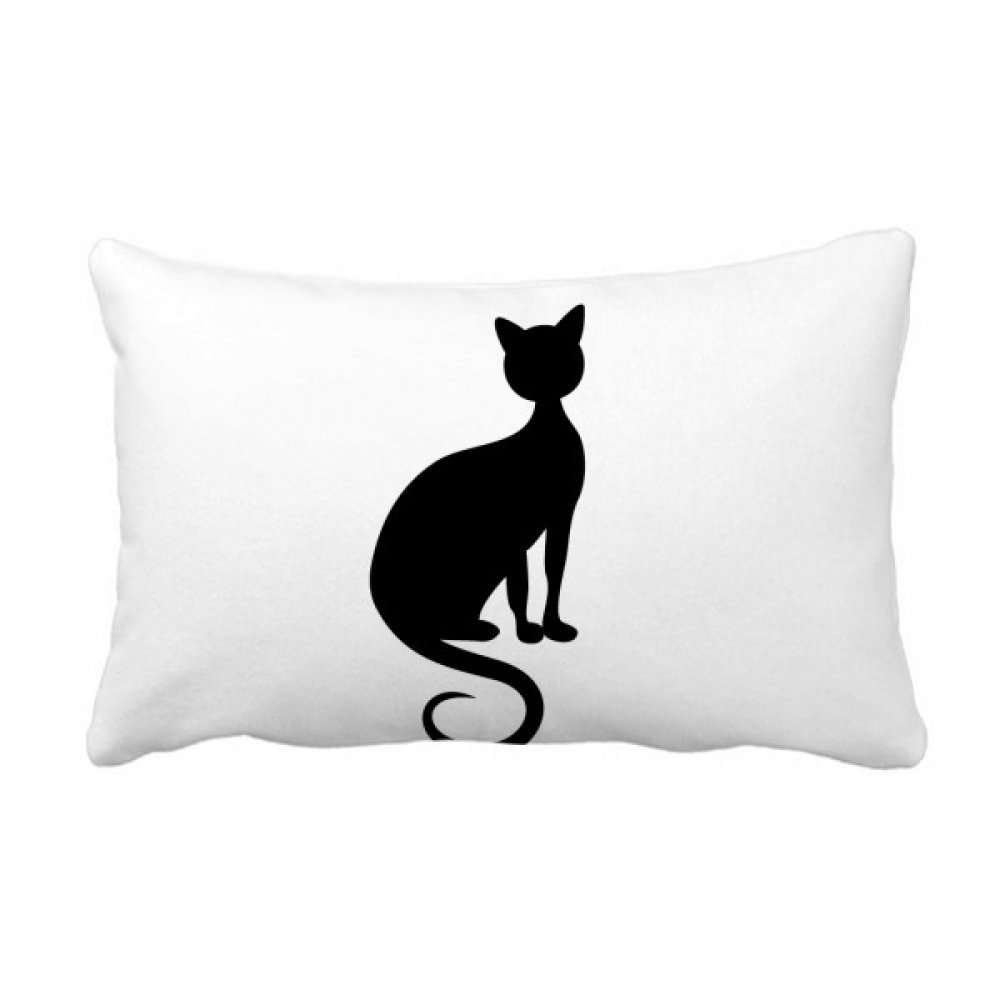 Coussin décoratif chat noir art élégant silhouette multicolore