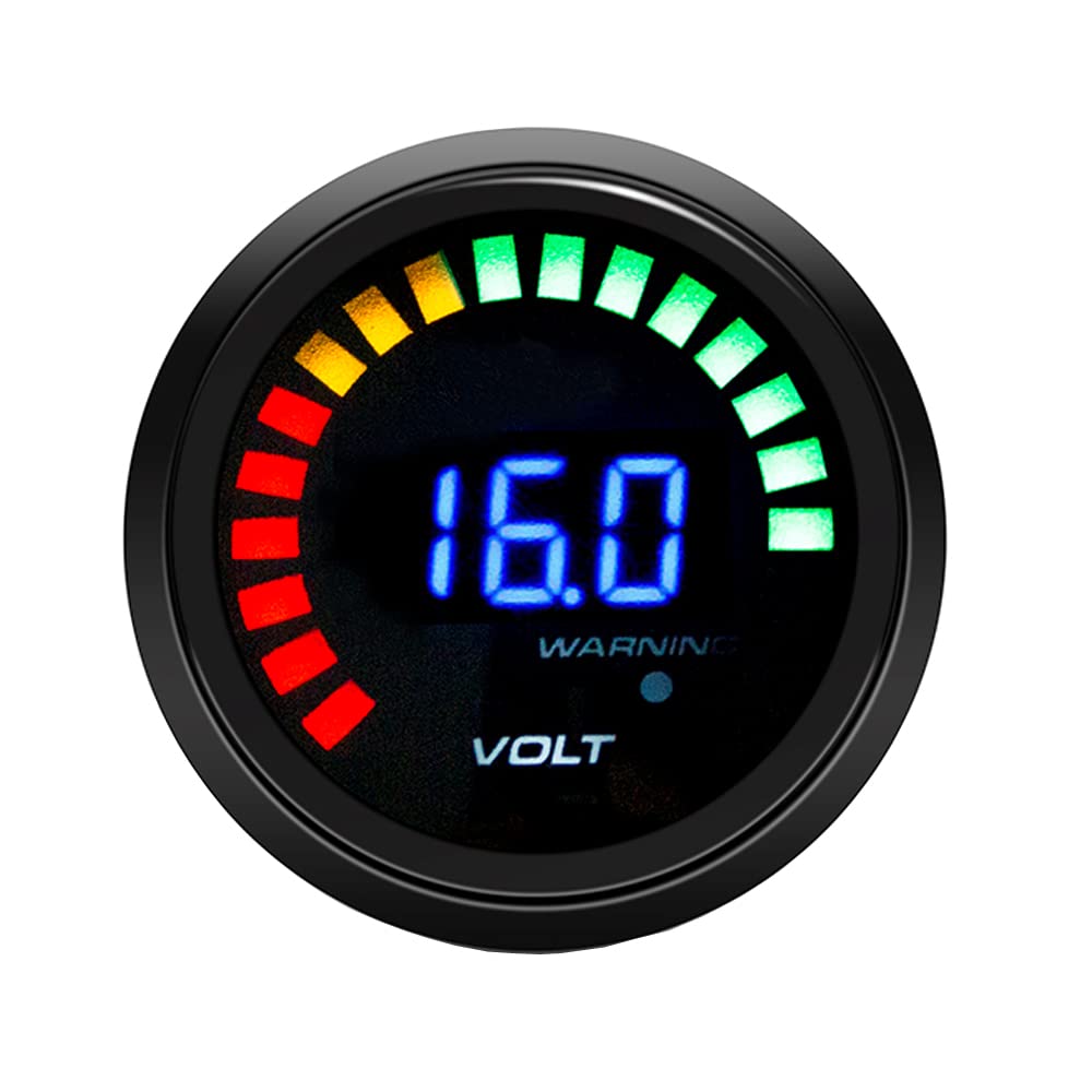 ETOPARS Moteur Voiture Auto Numérique 2 Pouces 52mm Kit de Jauge de Tension Volt Indicateur Affichage Lumineux Lentille de Teinte Fumée