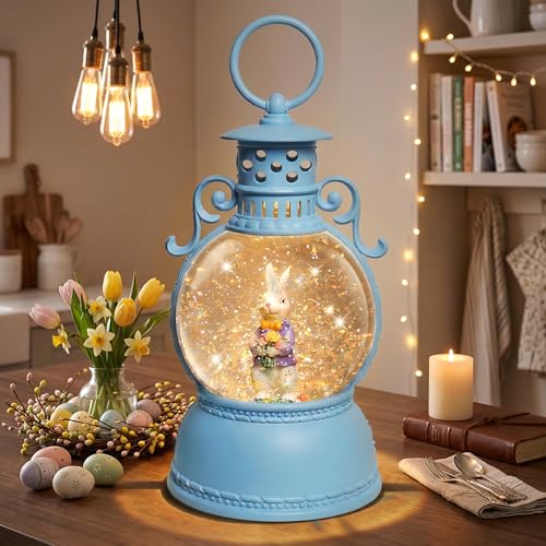 image for DGSCAK Easter Snow Globe Lantern, 9.4