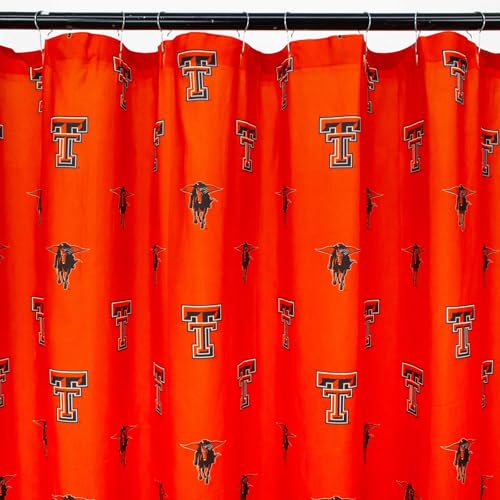 Image of College Covers Everything Comfy Texas Tech Red Raiders Bright and Colorful Shower Curtain Cover 70 inch x 72 inch