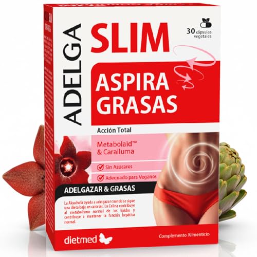 ADELGA SLIM ASPIRA GRASAS - 30 Cápsulas - Sin Azúcar - Quema Grasa Abdominal - Reduce Hinchazón - Drenaje Efectivo