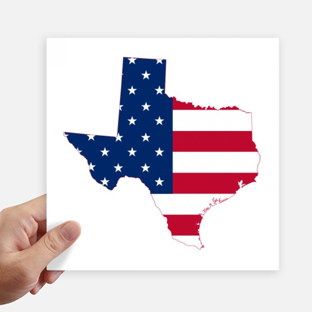 Sticker drapeau Texas de 20cm lot de 4 autocollants carrés déco pour valise et mur