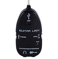 Vista 5 de Cable de guitarra USB para guitarra a interfaz USB, cable de enlace de audio para adaptador de grabación de PC