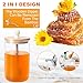 GIVAMEIHF 12oz Glass Honey Jar with Dippers Stick Set,Honey Pot with Dipper and Lid,Honey Containers for Airtight Syrup Dispenser for Home Kitchen