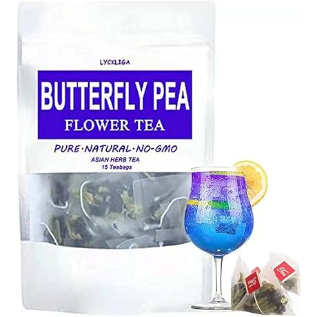 LYCKLIGA Butterfly Pea Flower Tea: Vibrant Blue Antioxidant Tea for Health and Wellness