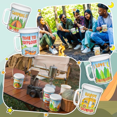 Set de 12 tazas de campamento para pintar 8 oz miniatura 5