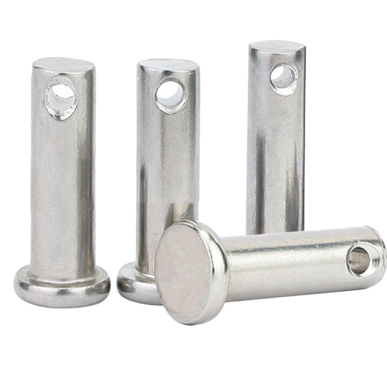 4Pcs Single Hole Clevis Pins,M20 X (40mm-120mm),304 Stainless Steel Flat Head Clevis Pins,for Trailer Latch, Mechanical Linkage,Fixed Parts, Industrial Equipment,Link Hinge Pin(M20x120mm)