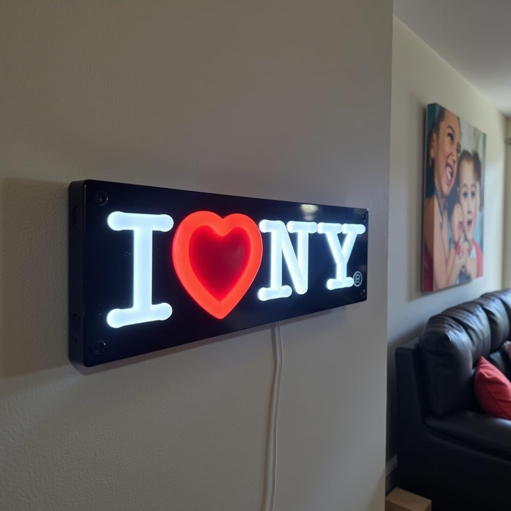 I Love New York® LED Neon Sign — Officially Licensed | 12"×4.7" | NYC Wall Decor, Home & Office Neon Light, New York Gift, Bar & Room Decor | USB Powered