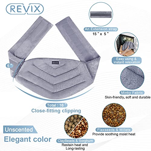 Revix Microwavable Heating Pad For Back To Alleviate Pain, Extra Large Microwave Heated Pack With Moist Heat For Waist, Stomach, And Shoulder, Unscented Hot Or Cold Pack, Gray #TOP5