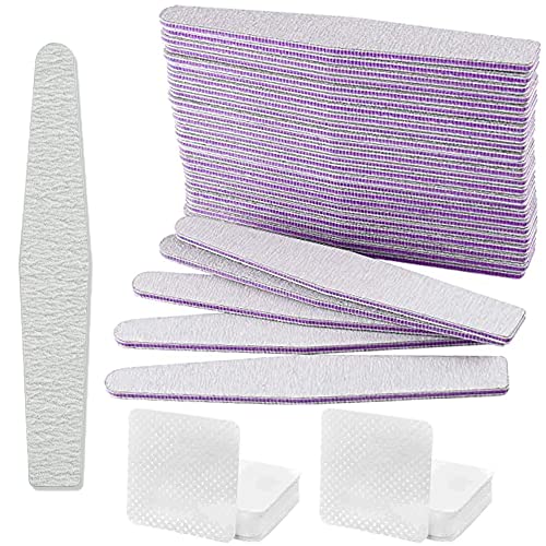 50 Stück Nagelfeilen Set 100/180 Doppelseitige Feilen Nägel für gelnägel Nagelfeile Profi Polnischen Maniküre Nagelkunst-Material Schmirgelpapier nagelfeilen Nagelpflege und das Styling Cover