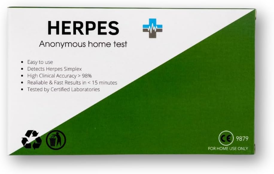 Herpes HSV 1/2 Quick Self Test Kit | for Men and Women | Anonymous - Safe - Fast | Easy to use | Awarded with 99% Accuracy
