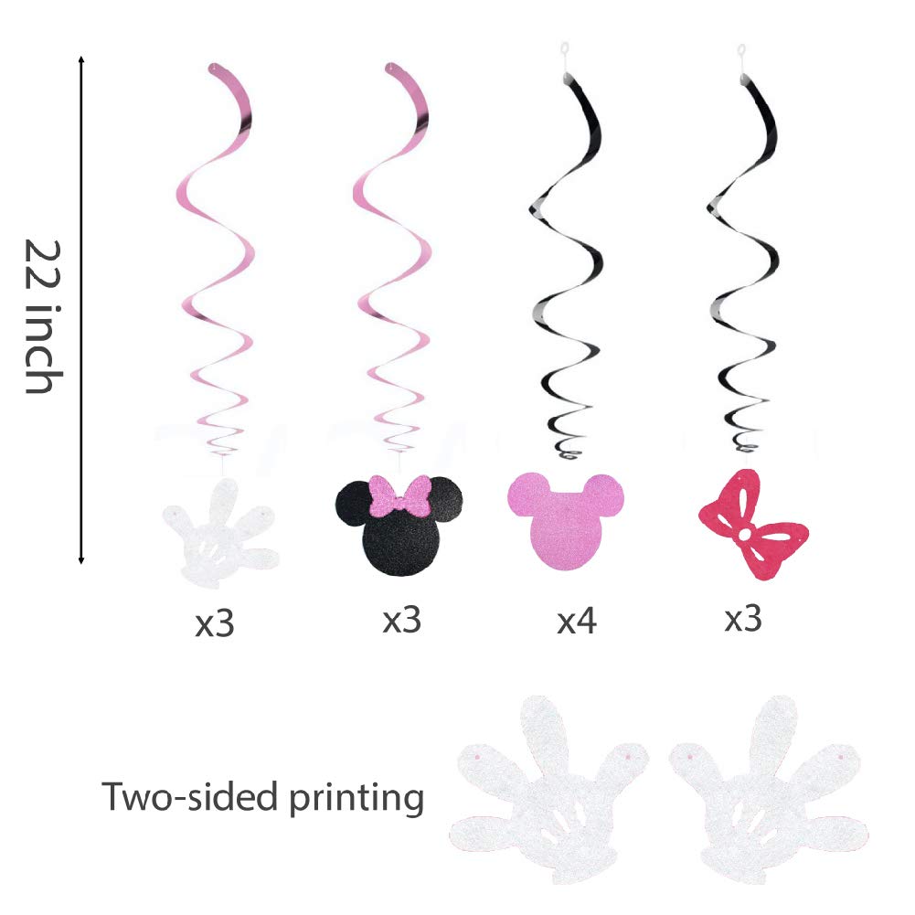 Pink Hanging Streamers - Mouse Party Decorations -3