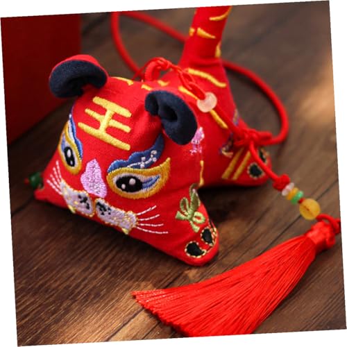 Bolsa de Tela Bordada con Tigre Roja para Ambientador miniatura 5