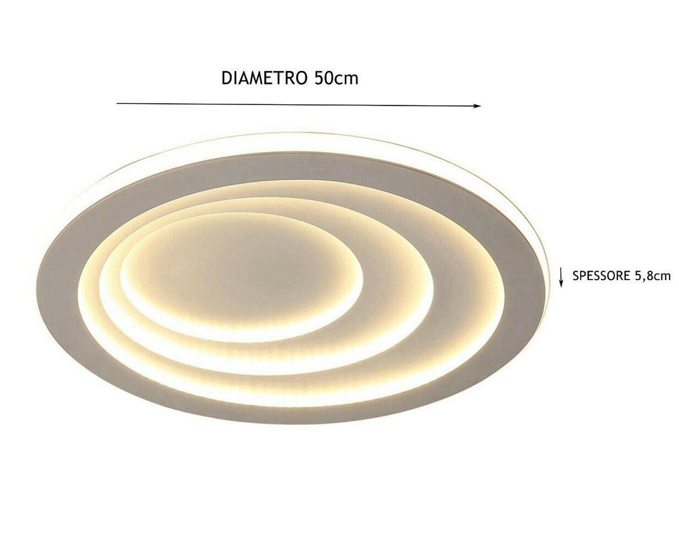 Lampadario LED 70W Plafoniera Da Soffitto Design Moderno IP20 Dimmerabile Con 3 Tonalità Di Luce Attraverso Telecomando e App Smartphone