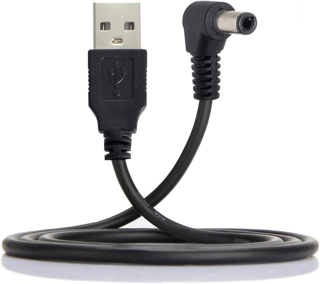 cablecc USB 2.0 A Type Male to Right Angled 90 Degree 5.5 x 2.5mm DC 5V Power Plug Barrel Connector Charge Cable