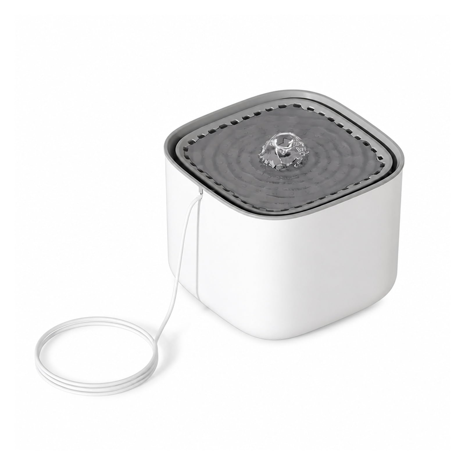 Fuente De Agua para Gatos 3L USB Eléctrica | Plástico, 17,9 X 13 Cm, 2 Colores(Gold Border-White)