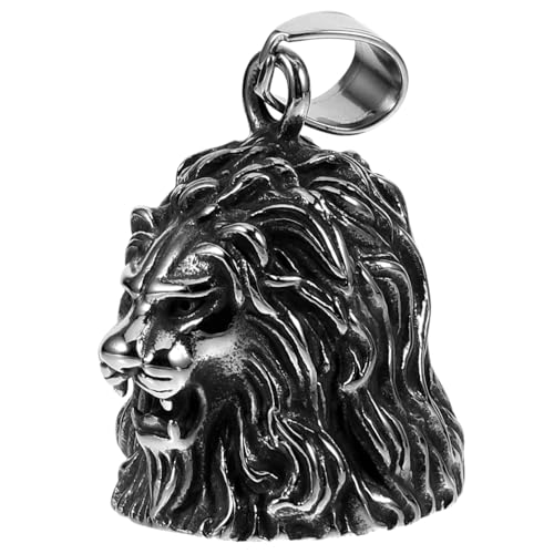 ULDIGI Llavero de Acero Inoxidable con Colgante de Cabeza de León Vintage Accesorio Masculino con Campana para Motocicletas Diseño Resistente y Elegante para Hombre y Adolescente