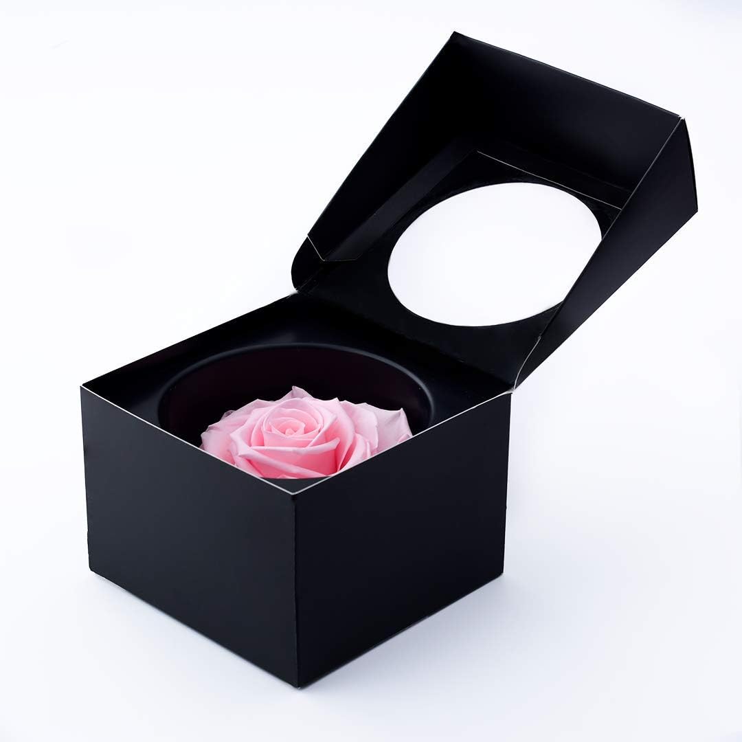 Forever Love Rose Gift Box, Enchanted Real Rose, Eternal Handmade Preserved Rose Flower for Women,Wife, Girlfriend on Valentine's Day, Birthday, Mother's Day. (Light Pink)