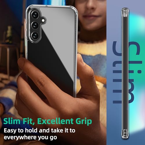 Image of ONES for Samsung Galaxy A16 5G Slim Case Clear, PC + TPU Hybrid, Military-Grade Drop Guard, Anti-Yellowing, Anti-Slip, Shockproof Silicone Hard Cover, Scratch Resistant, Transparent Case