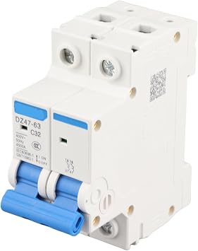 Residual Current Circuit Breaker, 2 Poles RCCB AC 220/380V 32A DIN Rail Mount Current Circuit Breaker DZ47-63