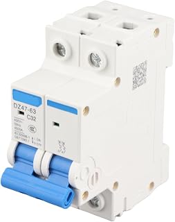 Residual Current Circuit Breaker, 2 Poles RCCB AC 220/380V 32A DIN Rail Mount Current Circuit Breaker DZ47-63
