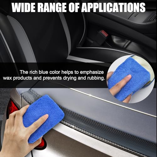 Image of Wevdn 2PCS Microfiber Applicator Pad, Premium Grade Microfiber Rectangle Detailing Applicator Wax Sponge, Versatile Sponge Cleaning Pads for Auto Detail Polishing, Car Accessories
