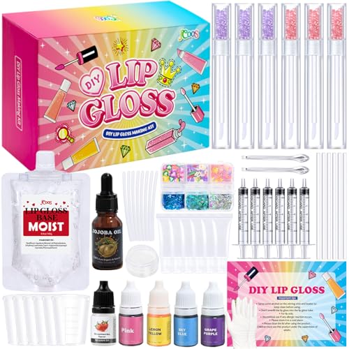 Vezerd Set di lucidalabbra fai da te, Kit per lucidalabbra fai da te per adulti e bambini, Set cosmetici divertenti, Regalo per bambini/donne