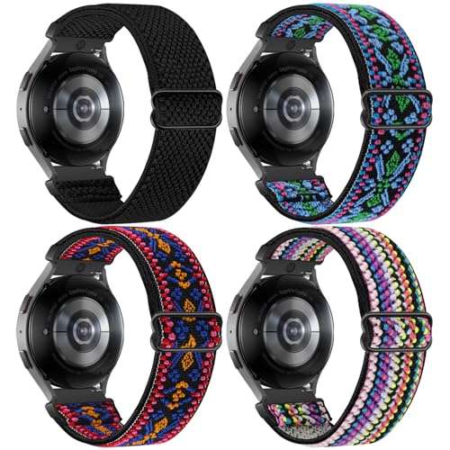 20mm Armband für Garmin Forerunner 55/158/165/245/645/570(42mm)/Vivoactive 6/5/3/Garmin Venu Sq 2 Music/Venu 2 Plus/Vivomove Trend Nylon Elastisch Armband für Amazfit Active 2/Active/Polar Ignite 3