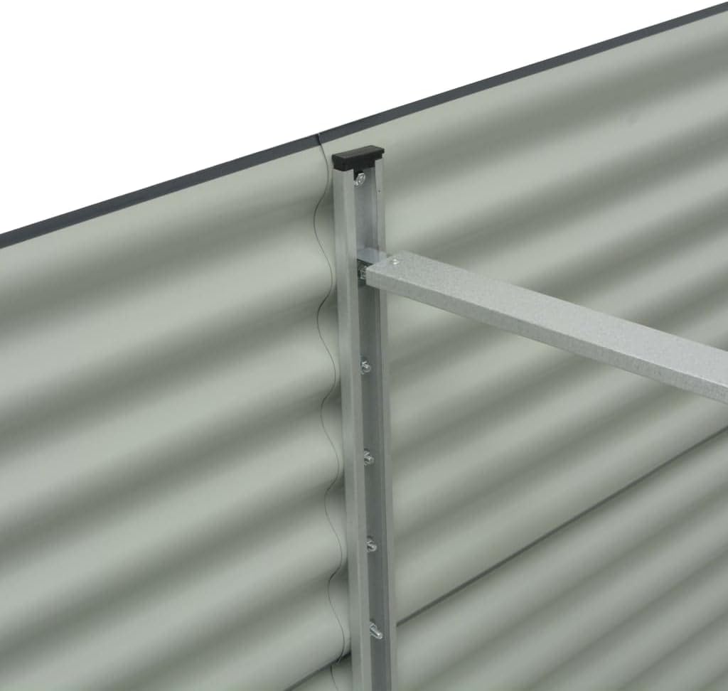 vidaXL Garden Raised Bed Outdoor Backyard Herb Flower Box Planter DIY Vegetable Pot Growing Container 126"x31.5"x31.9" Galvanized Steel Gray