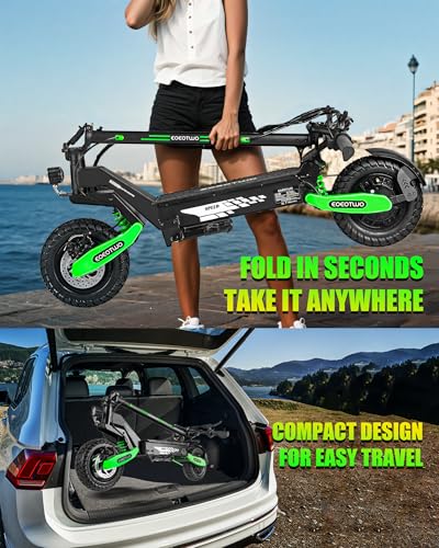 Image of Electric Scooter for Adults,31 /38 MPH 1200W /2400W Peak Motor | 11 inch Off-Road Tires Fast E Scooter, Up to 20 /45 Miles Range, Dual Suspension, 330 lbs Max Load, Foldable
