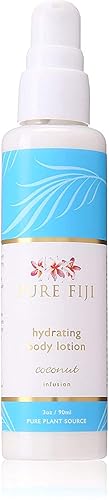 PURE FIJI Loción corporal hidratante - Loción hidratante para piel seca con leche de coco y vitamina E, loción corporal orgánica para mujeres y