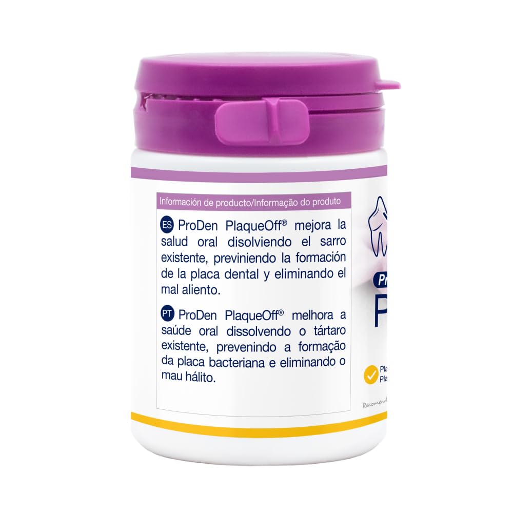 ProDen PlaqueOff Polvo para Gatos 40g – Limpiador Dental 100% Natural, Formula Gatos Exigentes, Ayuda a Eliminar Placa, Sarro y Mal Aliento, hasta 4 Meses de duración