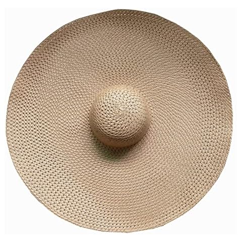 Lifup Straw Hat for Women, Oversized Beach Hat Large Wide Brim Visor Hats Roll Up Floppy Sun Hat for Summer Beach Cap UPF 50+ Khaki Cover