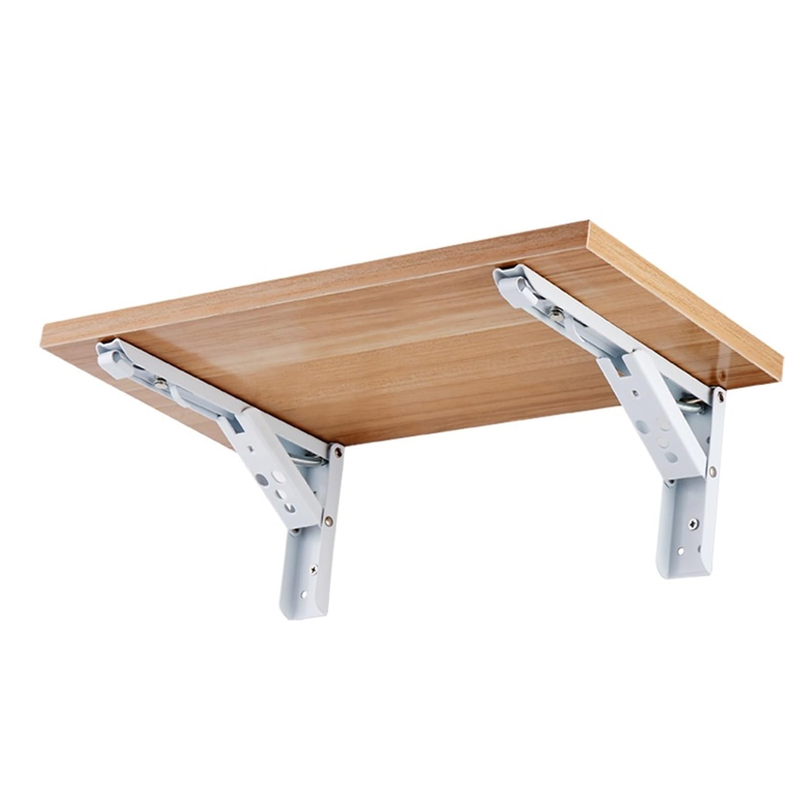 staffa pieghevole per mensola, Supporto for ripiano da tavolo panca montato a parete, 2 pezzi(White 10 Inch)