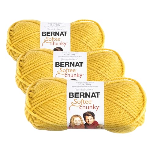 Image of Bernat Softee Chunky Yarn, 3.5 Oz, Gauge 6 Super Bulky, Glowing Gold (Pack of 3)