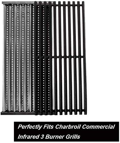 Safbbcue Cast Iron Grate And Stainless Steel Emitter Compatible With Charbroil Commercial Infrared 2 3 4 5 6 Burner Grills 463242515 466242515 463243016 463367016 466242516 463342620 463346017 #TOP5