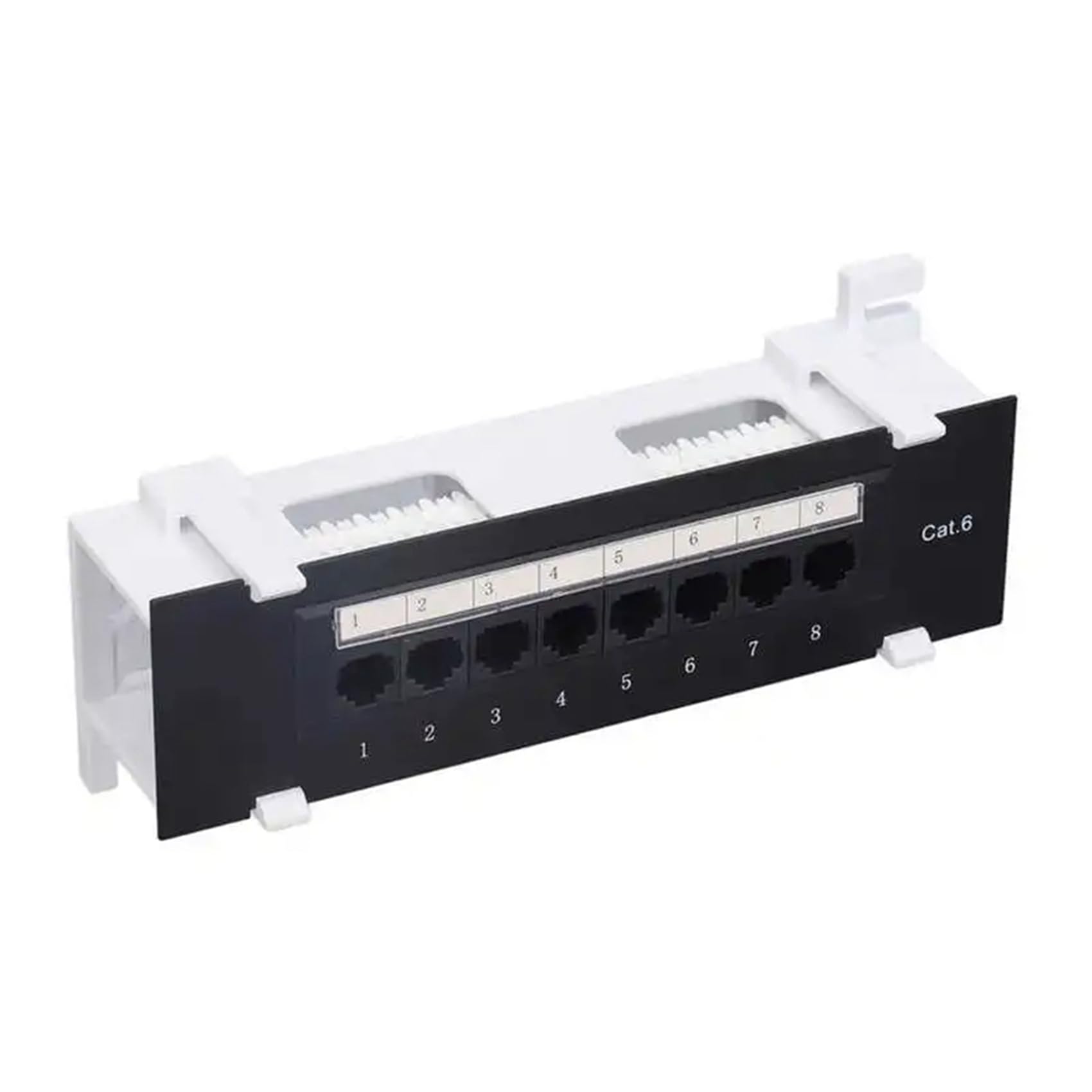 5X Panneau de Brassage 8 Ports pour Cat. 6 Supports Muraux en Plastique Polyvalents pour Centre de Données, pour Ordinateur, Maison, Câblage, Salle de Serveurs, Bureau