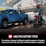 Cobra Battery Charger 2A - 6V/12V Battery Charger & Maintainer with Battery Clamps & Ring Terminals for Cars, SUVs, ATVs…