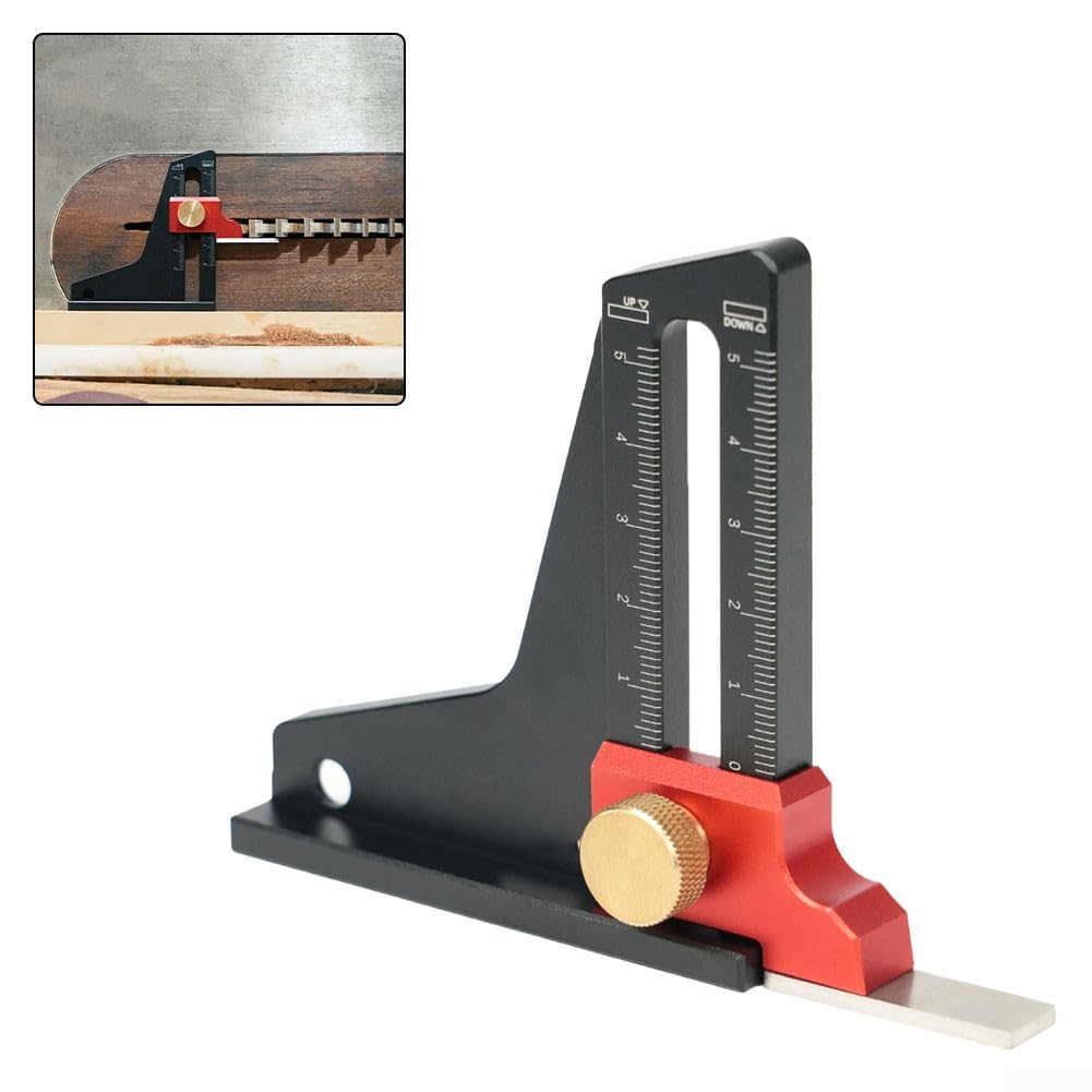 Table Saw Height Gauge Aluinu Alloy Etric Scales 0-60 Depth Easuring Tool For Woodworking
