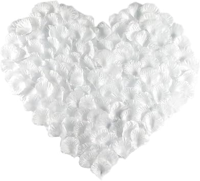 PASYOU 2000 Pcs Silk Petals, Artificial Rose Flower Petal Vase Home Decor Wedding Bridal Birthday DIY Decoration Garden Party Ceremony Wholesale - White