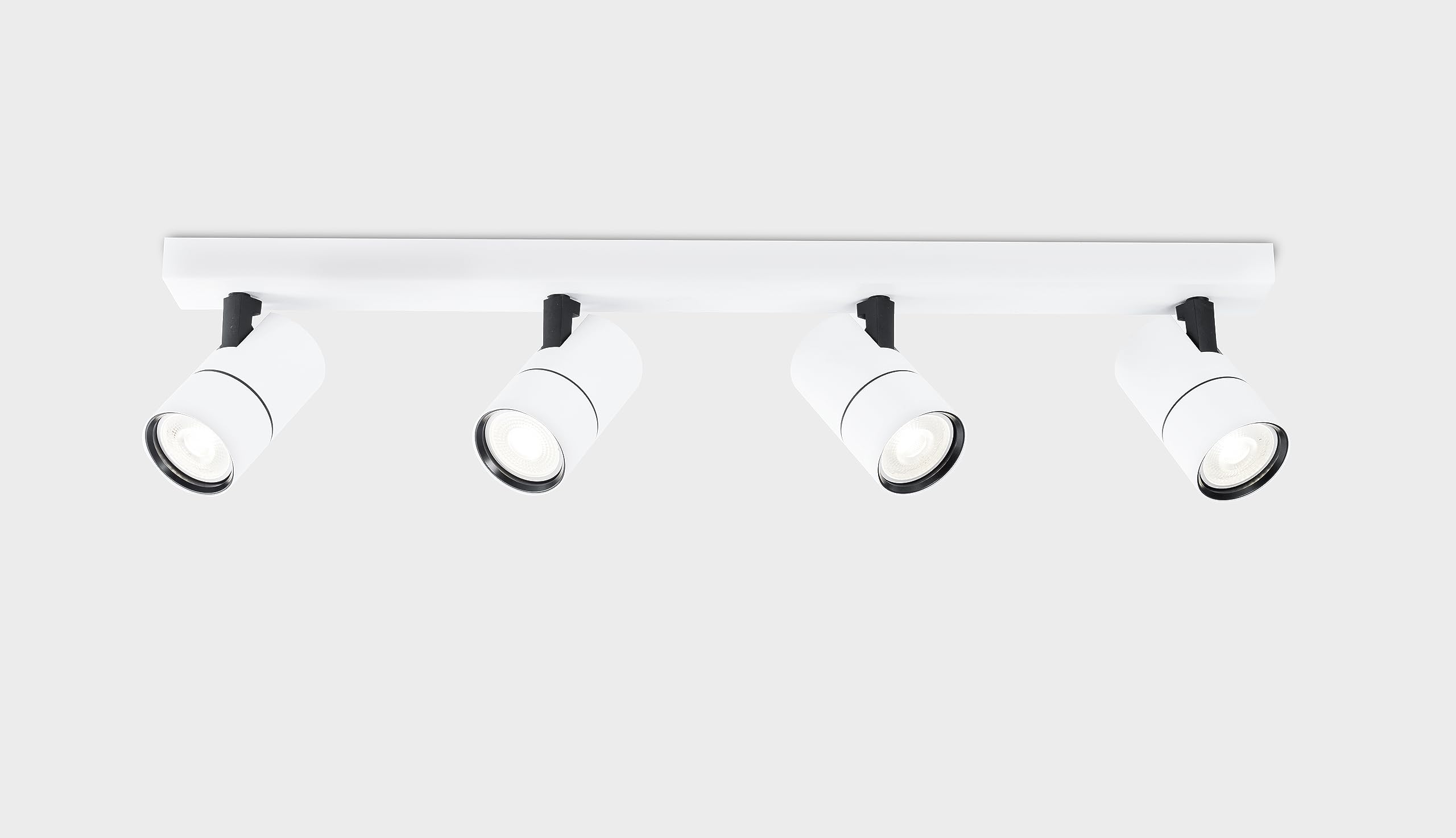HARPER LIVING 4 Way Large Ceiling Spotlights, White Spot Lights Easily Adjustable, Modern LED Ceiling Light, GU10 Ceiling Spotlights Fitting for Bedroom, Living Room Kitchen, Bulb not Included