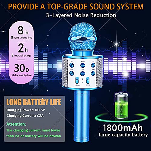 Buty-Microfono-Portatile-Karaoke-Bluetooth-4-in-1-per-Bambini-Microfono-Wireless-per-Cantare-Funzione-Eco-Compatibile-con-AndroidiOS-o-Smartphone-PC