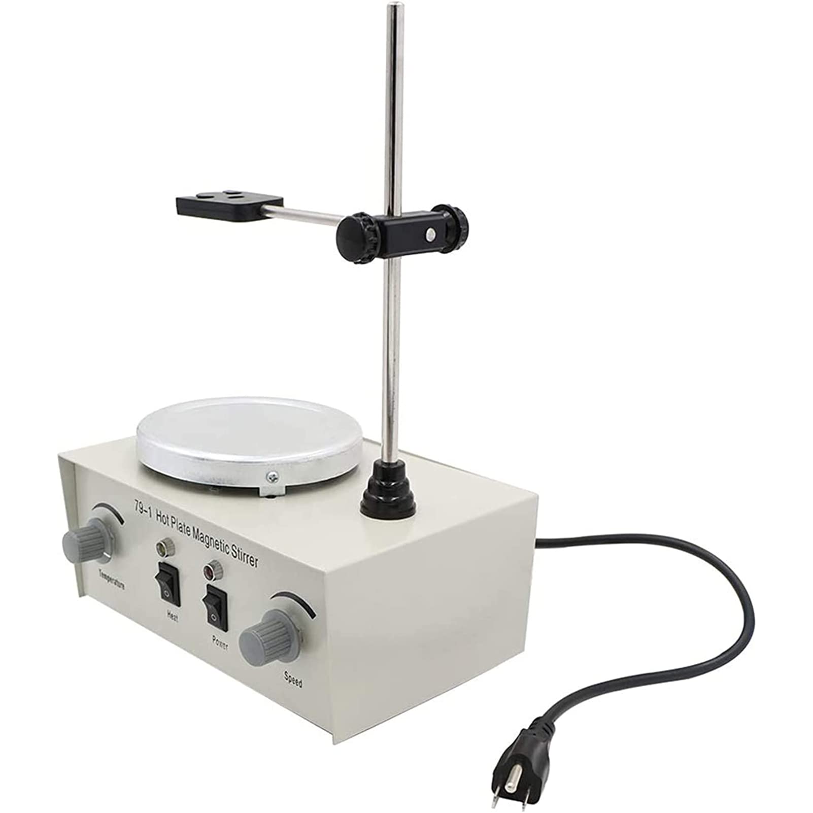 Agitador magnético, Mezclador magnético, Placa calefactora de Laboratorio de 1000 ml, Capacidad de Mezcla de 380 ℃, Mezclador con Calentamiento Ajustable y Barra de agitación, 0-2200 RPM, co