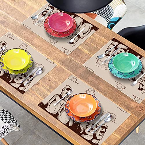 Set de table Moai de l'île de Pâques design géométrique et isolant - 8