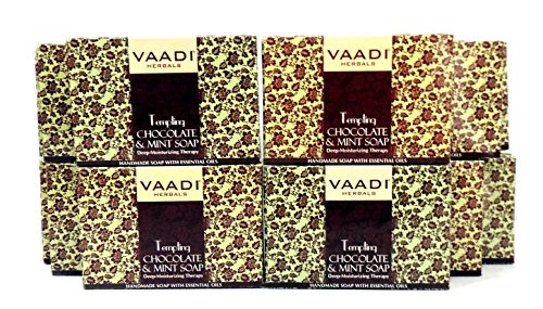 Vaadi Herbals Chocolate and Mint Bar Soap - Handmade Herbal Soap - ALL Natural - Best Moisturizer - Each 2.65 Ounces - Pack of 12 (32 Ounces, 2 Lb)